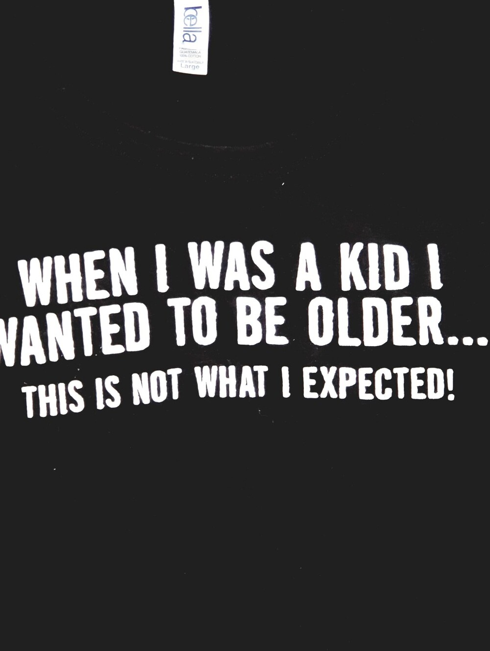 Abella Black Scoop Neck Graphic Tee "When I Was A Kid"